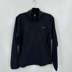 Men's The North Face Black Quarter Zip Fleece Pullover Size Small EUC